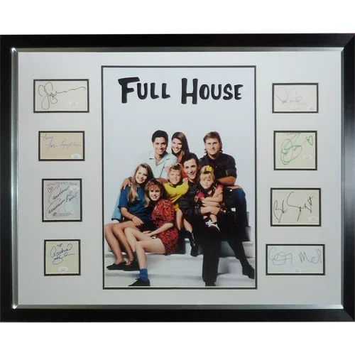 Full House Full-Size TV Poster Deluxe Framed with All 9 Cast Autographs - JSA