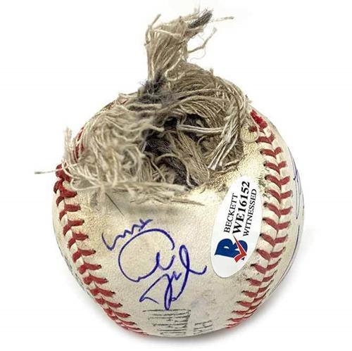 The Sandlot Cast Autographed Replica Babe Ruth Chewed Baseball - 6 Signatures - Beckett