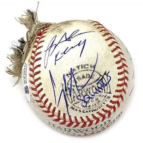 The Sandlot Cast Autographed Replica Babe Ruth Chewed Baseball - 6 Signatures - Beckett