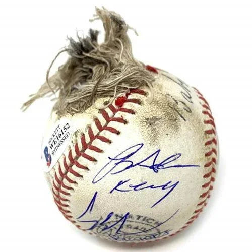 The Sandlot Cast Autographed Replica Babe Ruth Chewed Baseball - 6 Signatures - Beckett