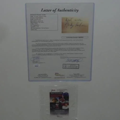 Man On The Moon Full-Size Movie Poster Deluxe Framed with Andy Kaufman and Jim Carrey Autographs - JSA