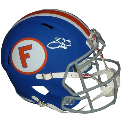 Emmitt Smith Autographed Florida Gators (Blue Alternate) Deluxe Full-Size Replica Helmet - Beckett