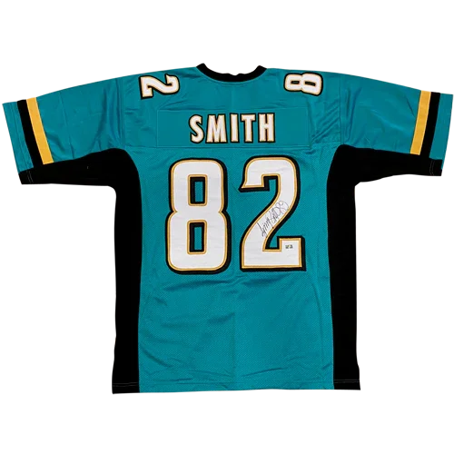 Jimmy Smith Autographed Jacksonville (Teal #82) Custom Jersey