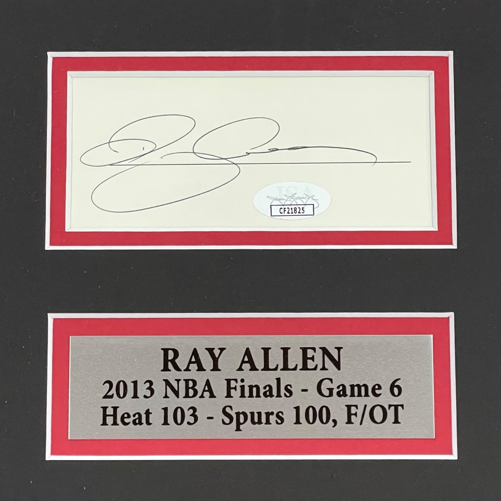 Ray Allen Autographed Miami Heat (Game-Tying Shot) Deluxe Framed 11x14 Piece - JSA