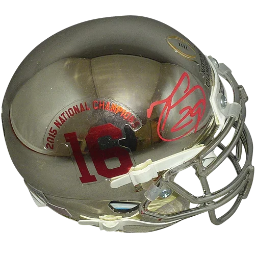 Minkah Fitzpatrick Autographed Alabama Crimson Tide (2015 Champs) Chrome Mini Helmet - BAS