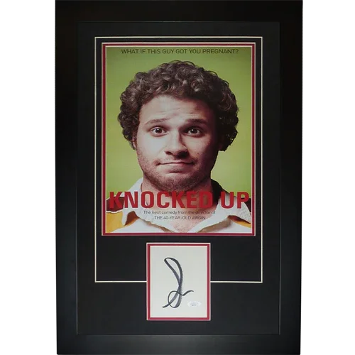 Knocked Up 11x17 Movie Poster Deluxe Framed with Seth Rogen Autograph - JSA