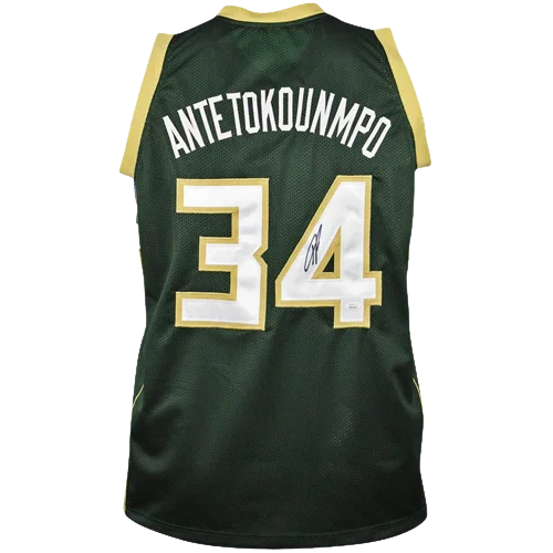 Giannis Antetokounmpo Autographed Milwaukee (Green #34) Custom Jersey - Beckett
