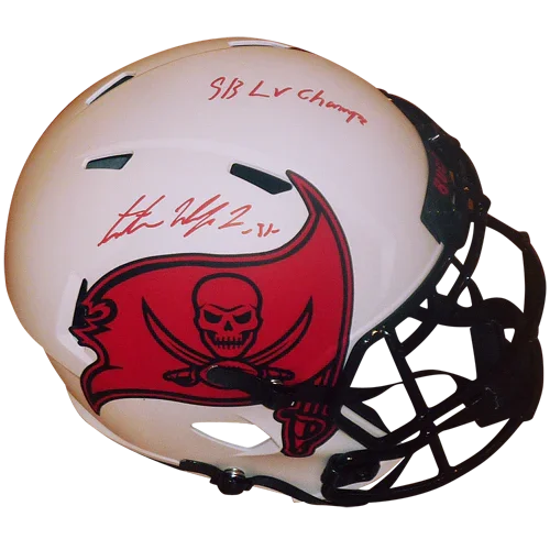 Antoine Winfield Jr. Autographed Tampa Bay Buccaneers (LUNAR Eclipse Alternate) Deluxe Full-Size Replica Helmet w/ SB LV Champs - Beckett
