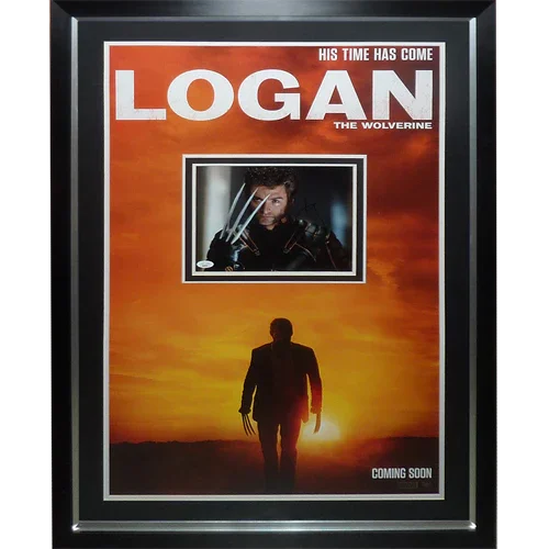 Logan X-Men Full-Size Movie Poster Deluxe Framed with Hugh Jackman Autographed 8x10 Photo - JSA