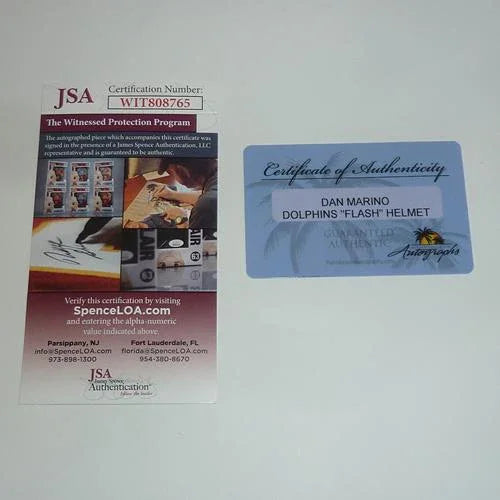 Dan Marino Autographed Miami Dolphins (FLASH Alternate) Deluxe Full-Size Replica Helmet - JSA Witness