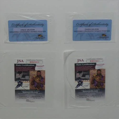 Wedding Crashers Full-Size Movie Poster Deluxe Framed with Owen Wilson And Vince Vaughn Autographs - JSA