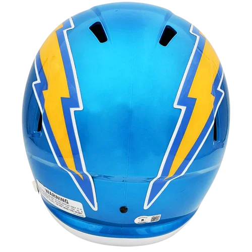 Justin Herbert Autographed Los Angeles Chargers (FLASH Alternate) Deluxe Full-Size Replica Helmet - Beckett