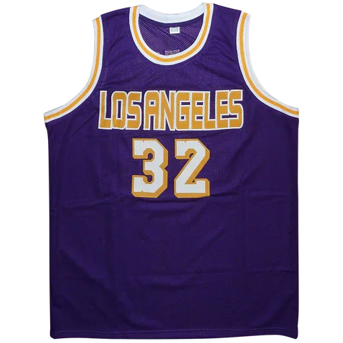 Magic Johnson Autographed Los Angeles (Purple #32) Custom Jersey - Beckett