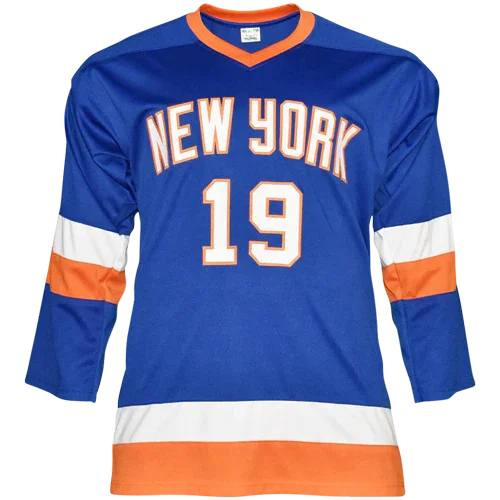 Bryan Trottier Autographed New York (Blue #19) Custom Jersey - JSA