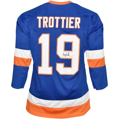 Bryan Trottier Autographed New York (Blue #19) Custom Jersey - JSA