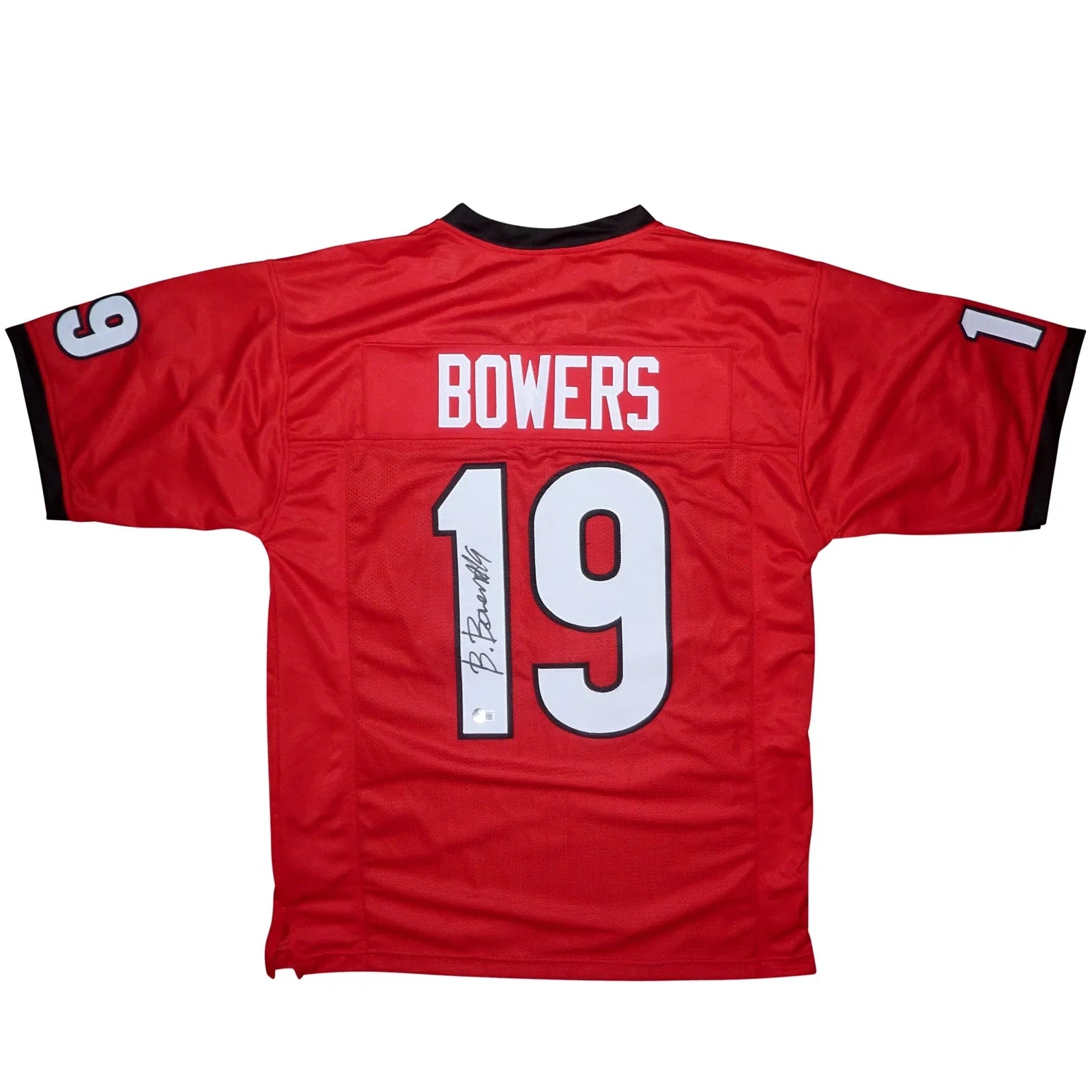 Brock Bowers Autographed Georgia Bulldogs (Red #19) Custom Jersey - Beckett