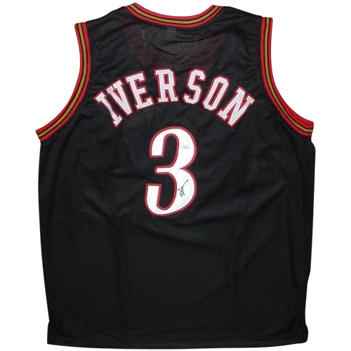 Allen Iverson Autographed Philadelphia (Black #3) Custom Jersey - JSA