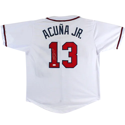 Ronald Acuna Jr. Autographed Atlanta (White #13) Custom Baseball Jersey - JSA