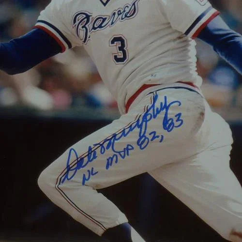 Dale Murphy Autographed Atlanta Braves Deluxe Framed 16x20 Photo w/ NL MVP 82,83 - JSA