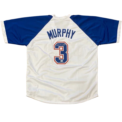 Dale Murphy Autographed Atlanta (Throwback White #3) Custom Jersey - JSA