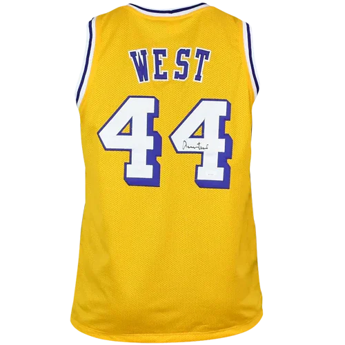 Jerry West Autographed Los Angeles Lakers (Yellow #44) Custom Jersey - JSA