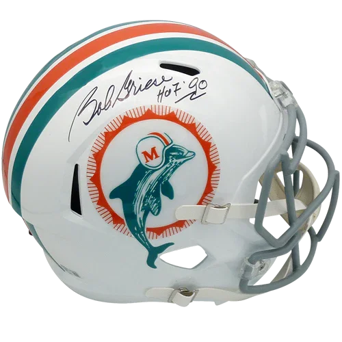 Bob Griese Autographed Miami Dolphins (Throwback) Deluxe Full-Size Replica Helmet w/ HOF 80 - JSA