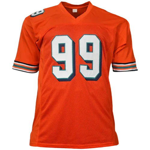 Jason Taylor Autographed Miami (Orange #99) Custom Jersey - JSA