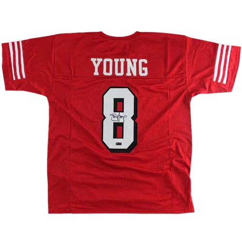 Steve Young Autographed San Francisco (Red #8) Custom Jersey - JSA