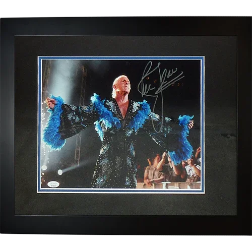 Ric Flair Autographed Wrestling (Blue Robe Horizontal) Deluxe Framed 11x14 Photo - JSA