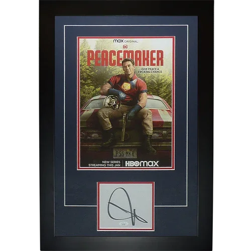Peacemaker 11x17 TV Poster Deluxe Framed with John Cena Autograph - JSA