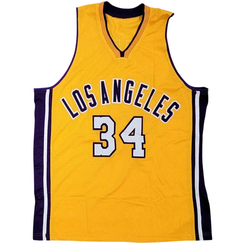 Shaquille O'Neal Autographed Los Angeles (Yellow #34) Custom Jersey - Beckett