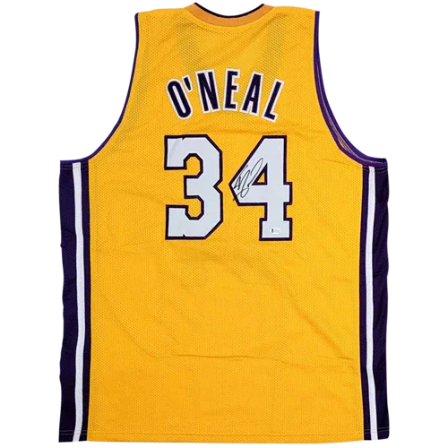 Shaquille O'Neal Autographed Los Angeles (Yellow #34) Custom Jersey - Beckett