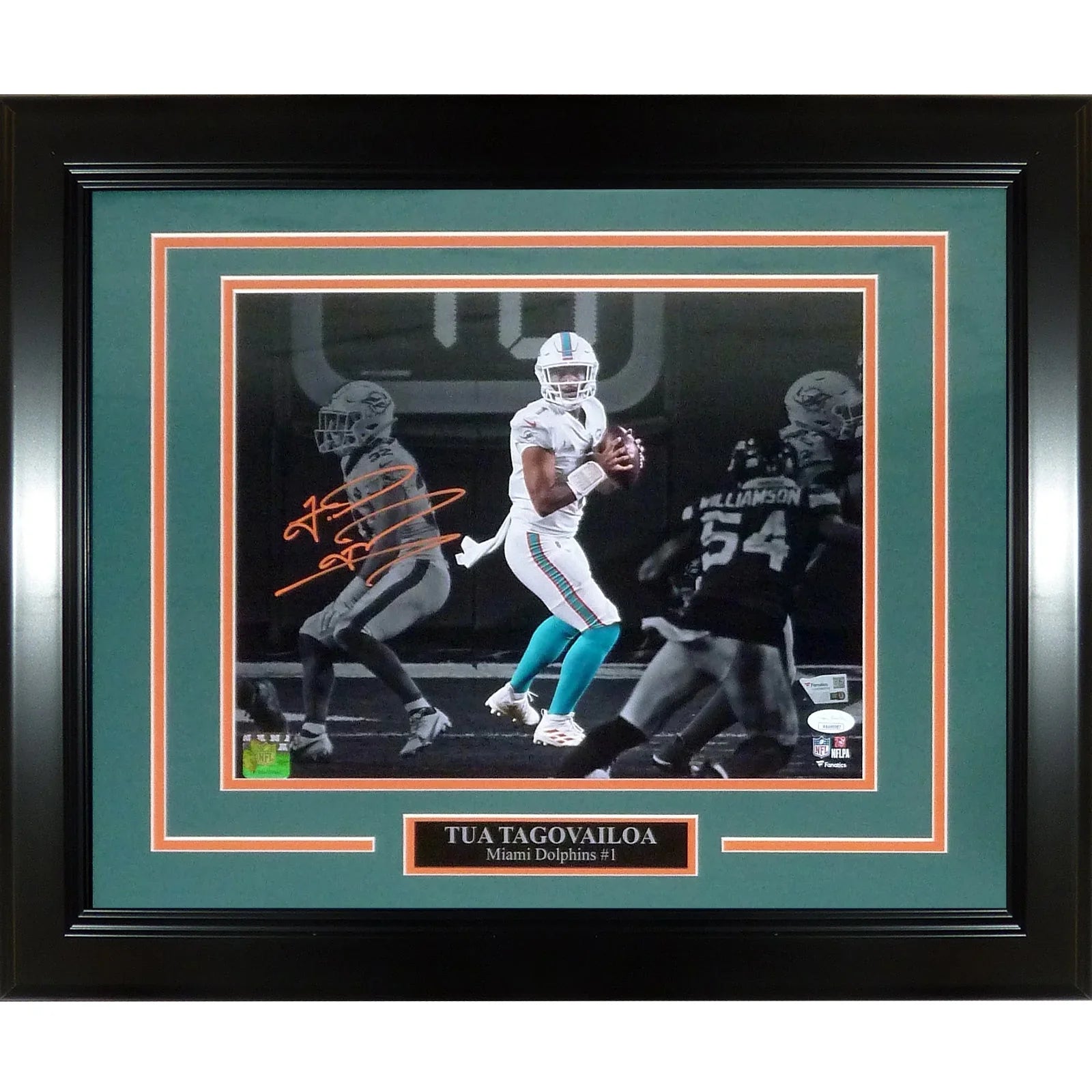 Tua Tagovailoa Autographed Miami Dolphins (Spotlight) Deluxe Framed 11x14 Photo - Fanatics