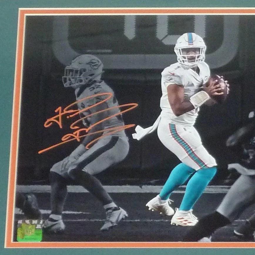 Tua Tagovailoa Autographed Miami Dolphins (Spotlight) Deluxe Framed 11x14 Photo - Fanatics