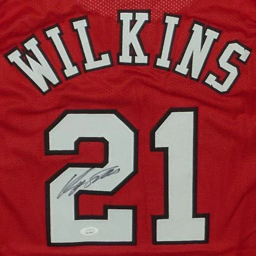 Dominique Wilkins Signed Georgia Bulldogs (Red #21) Custom Jersey - JSA