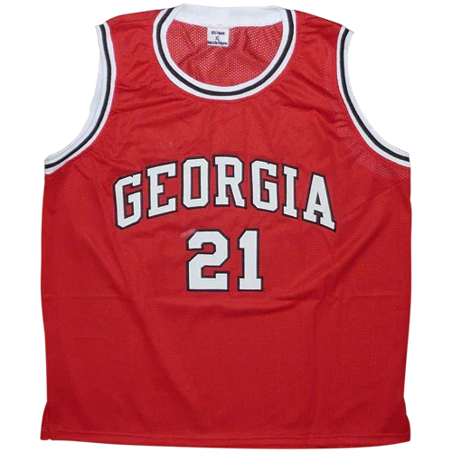 Dominique Wilkins Signed Georgia Bulldogs (Red #21) Custom Jersey - JSA