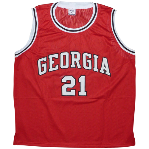 Dominique Wilkins Autographed Georgia Bulldogs (Red #21) Custom Jersey - JSA