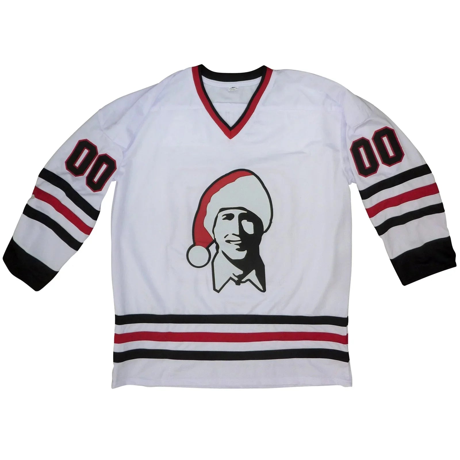 Chevy Chase Autographed Christmas Vacation (White #00) Santa Clark Griswold Custom Hockey Jersey - Beckett Witness