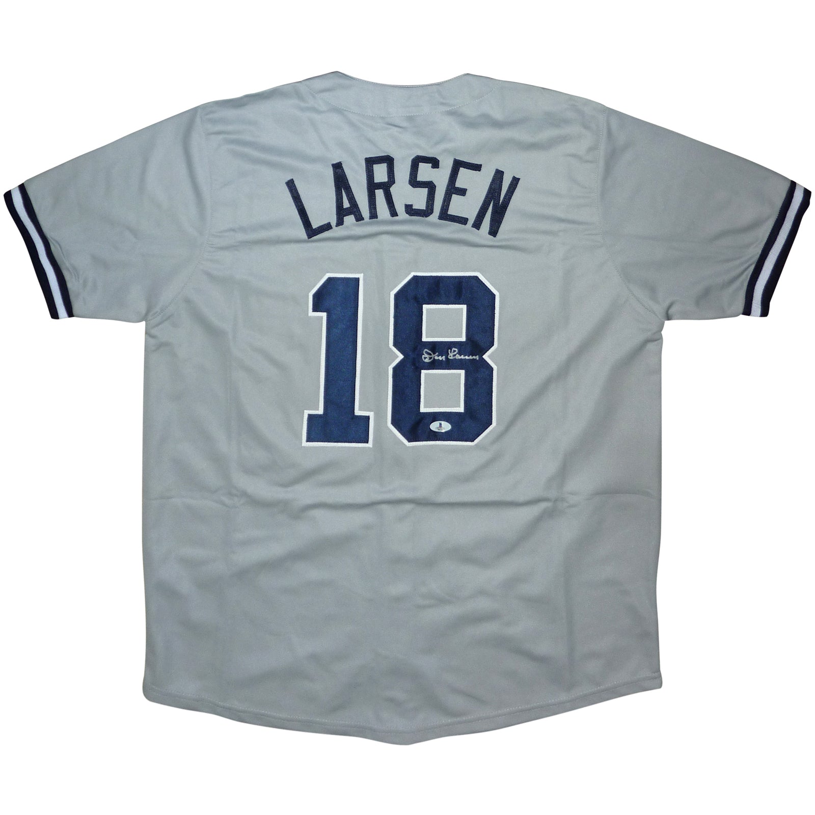 Don Larsen Autographed New York (Grey #18) Custom Jersey - JSA