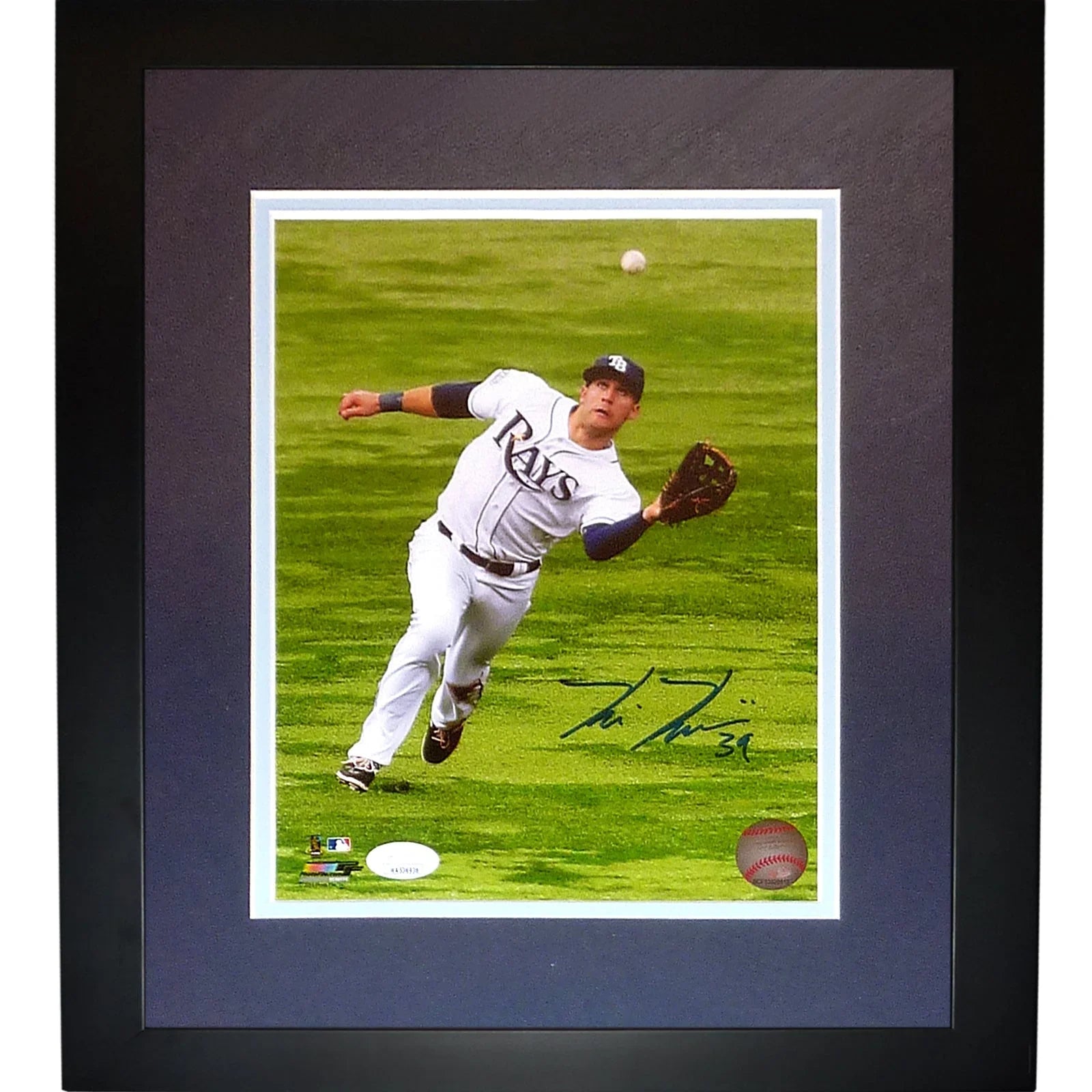 Kevin Kiermaier Autographed Tampa Bay Rays (Fielding) Framed 8x10 Photo - JSA