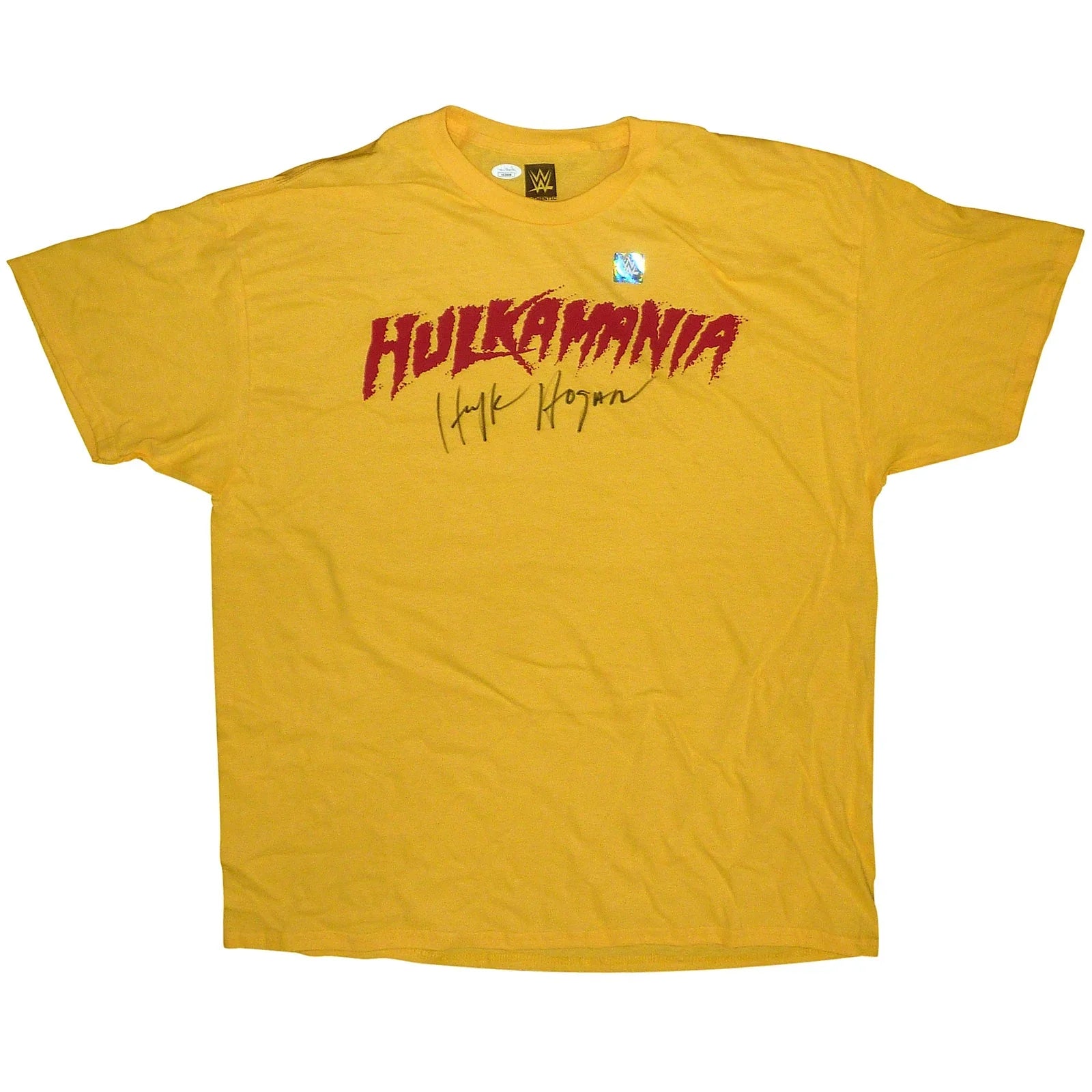 Hulk Hogan Autographed Hulkamania Yellow T-Shirt - JSA
