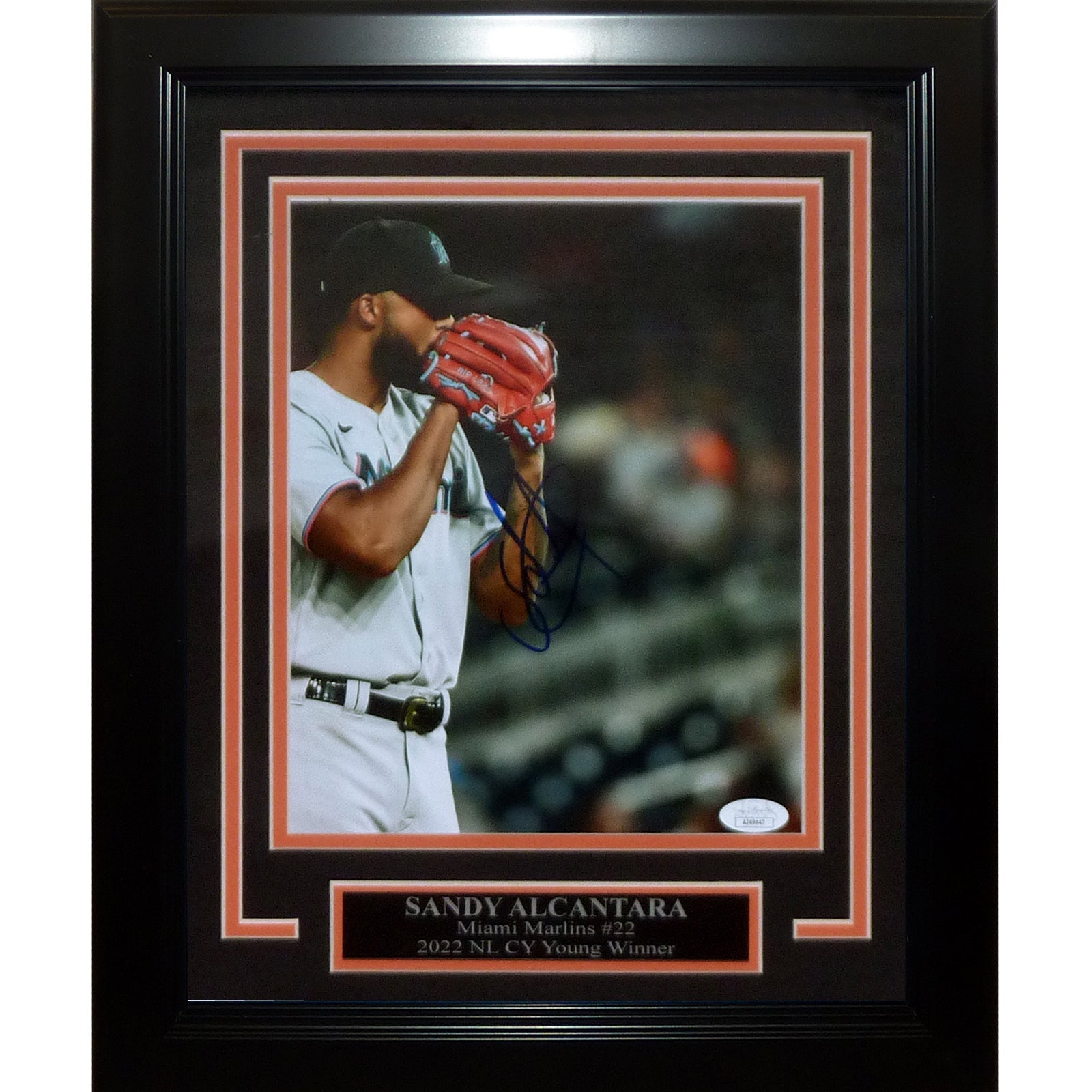 Sandy Alcantara Autographed Miami Marlins Deluxe Framed 8x10 Photo - JSA