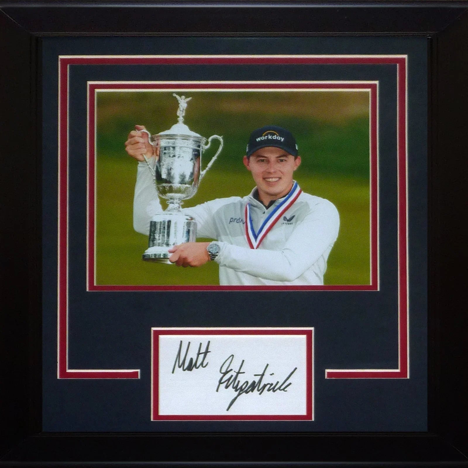 Matt Fitzpatrick Autographed Golf (2022 US Open Trophy) Signature Series Frame - JSA