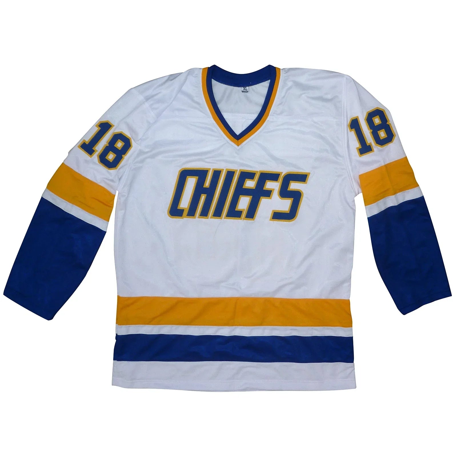 Hanson Brothers Autographed Slap Shot Movie Chiefs (White #18) Custom Hockey Jersey w/ "Old Time Hockey" - Beckett
