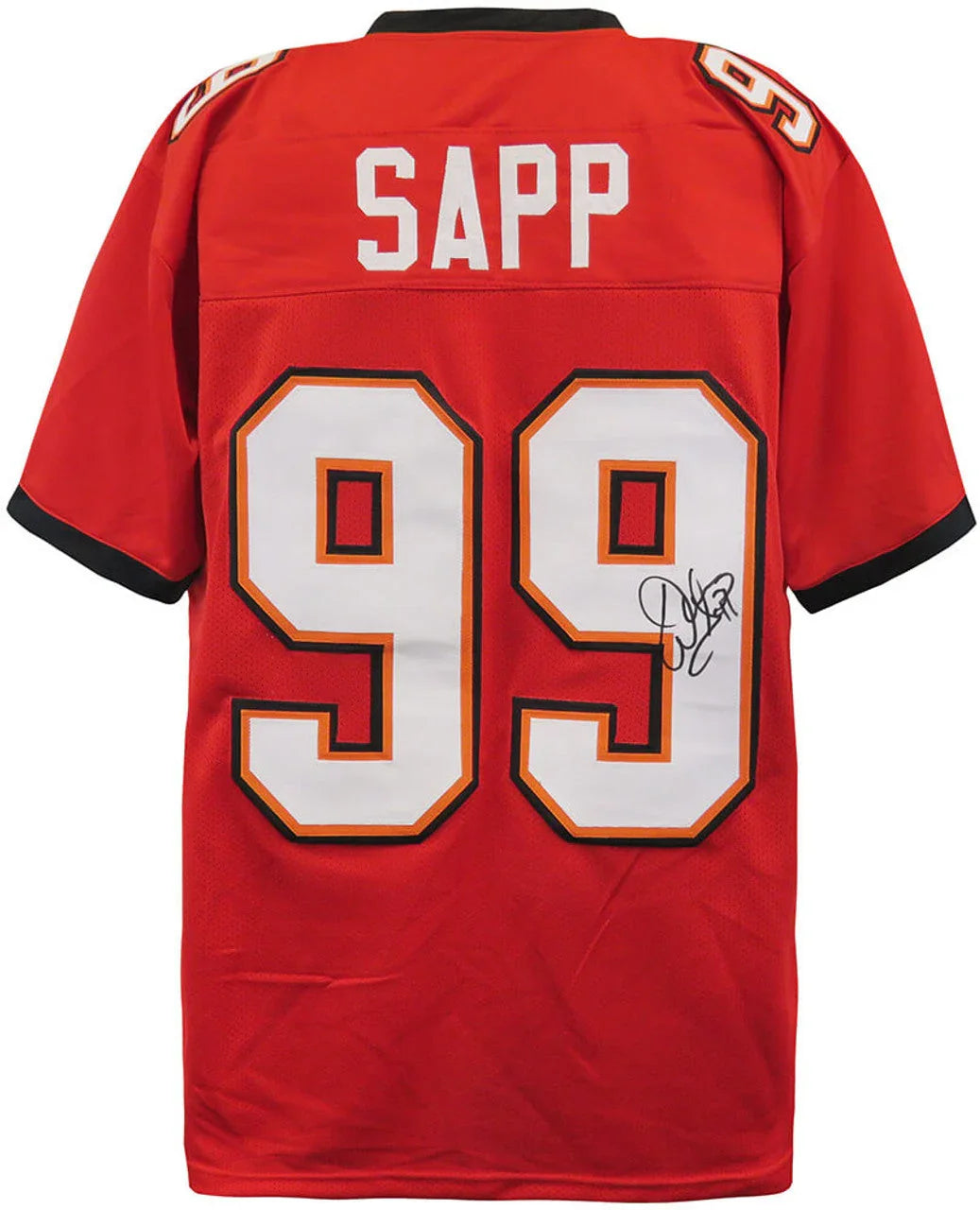 Warren Sapp Autographed Tampa Bay (Red #99) Custom Jersey - Beckett