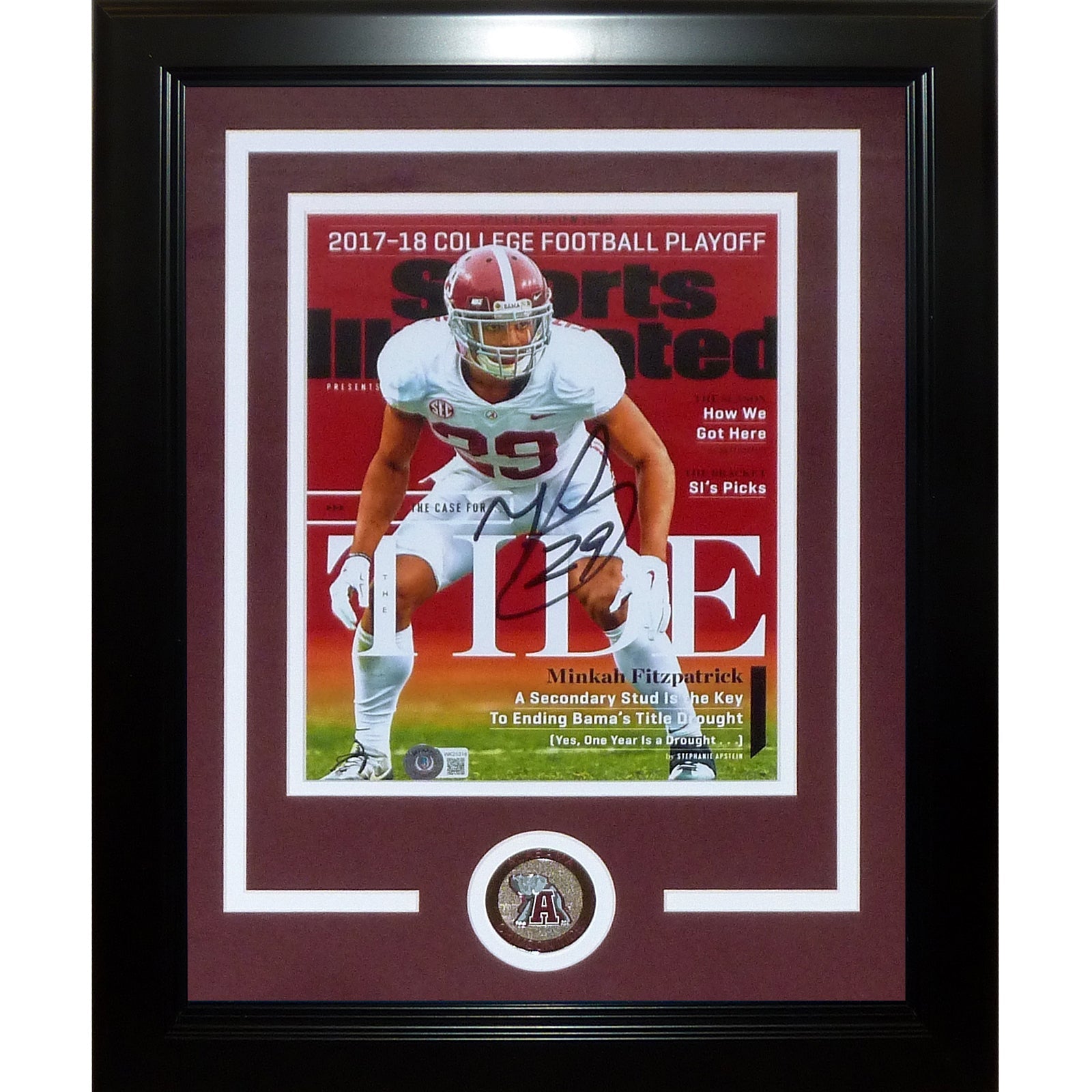 Minkah Fitzpatrick Autographed Alabama Crimson Tide (Sports Illustrated) Framed 8x10 Photo - Beckett