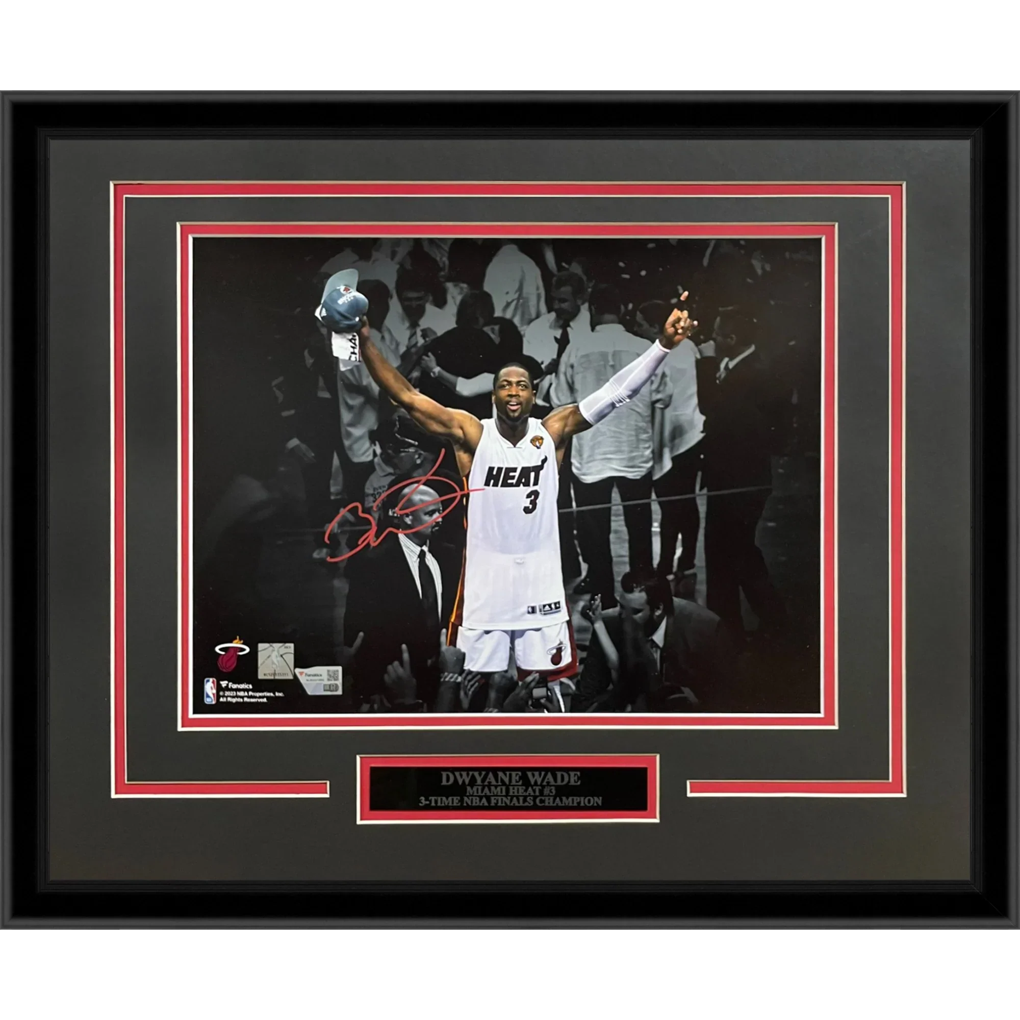 Dwyane Wade Autographed Miami Heat (Spotlight Celebration) Deluxe Framed 11x14 Photo - Fanatics