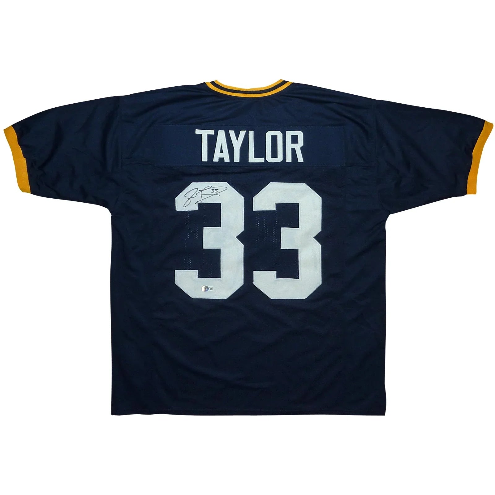 Jason Taylor Autographed Akron Zips (Blue #33) Custom Jersey - JSA