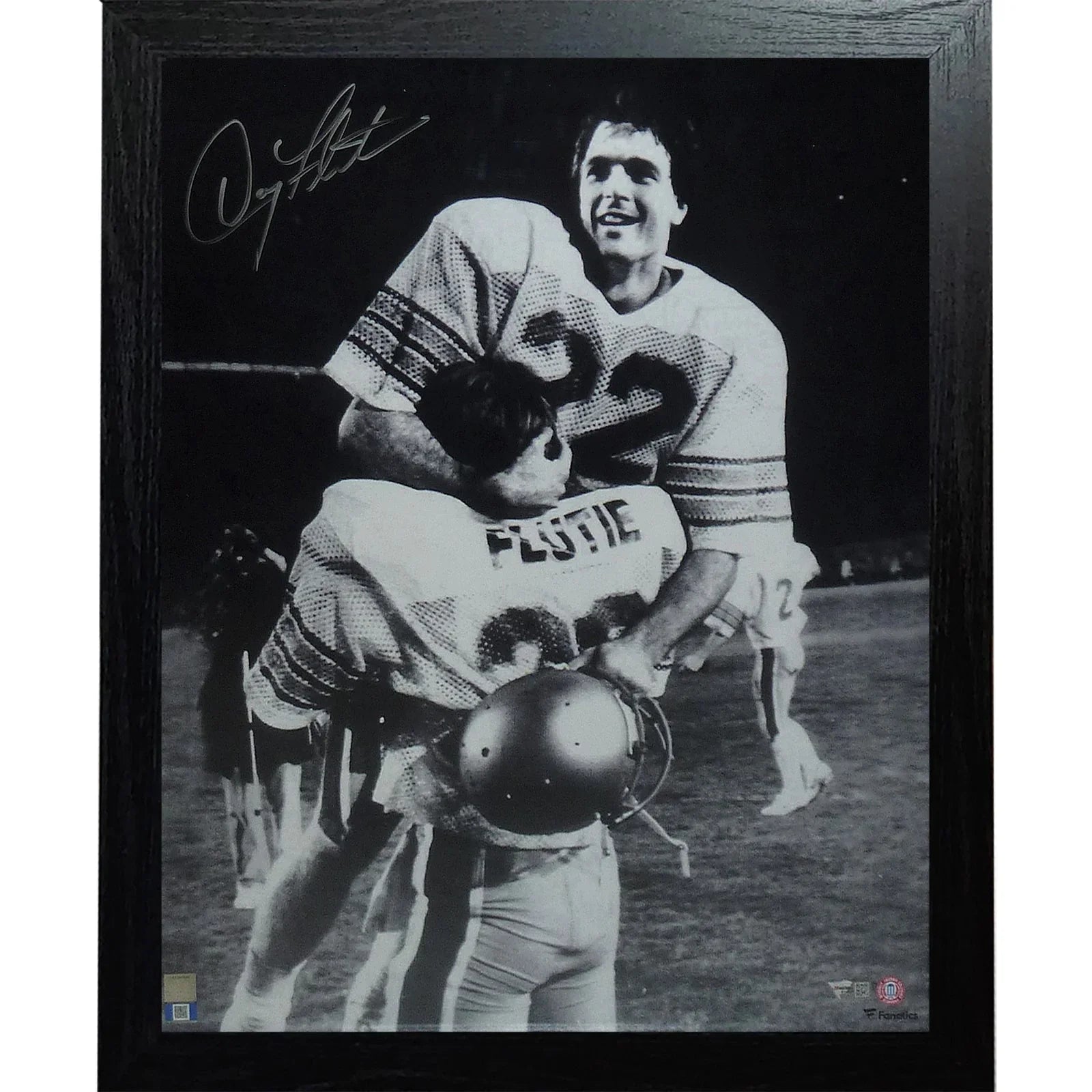 Doug Flutie Autographed Boston College Eagles (BW Celebration) Framed 16x20 Photo - JSA