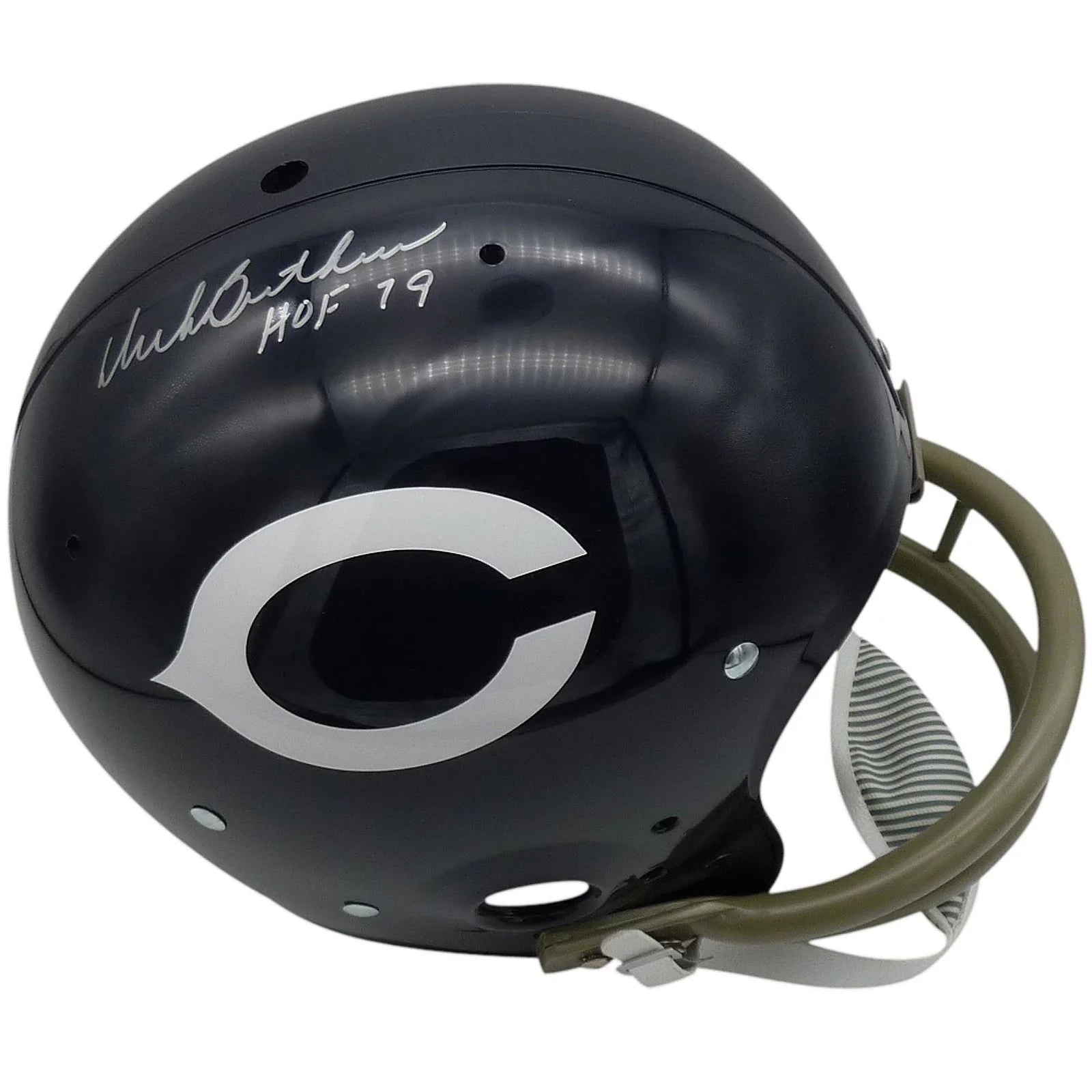 Dick Butkus Autographed Chicago Bears (Throwback) TK Style Full-Size Helmet w/ HOF 79 - JSA